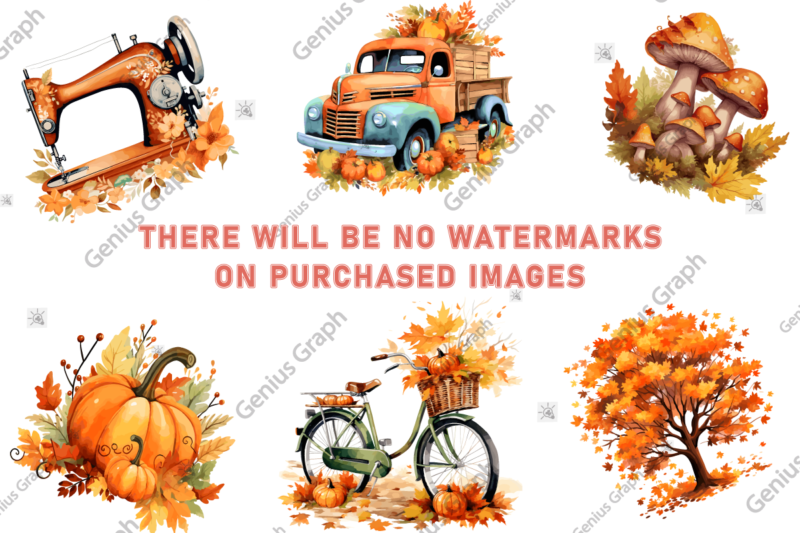 Fall Season Sublimation Clipart Bundle