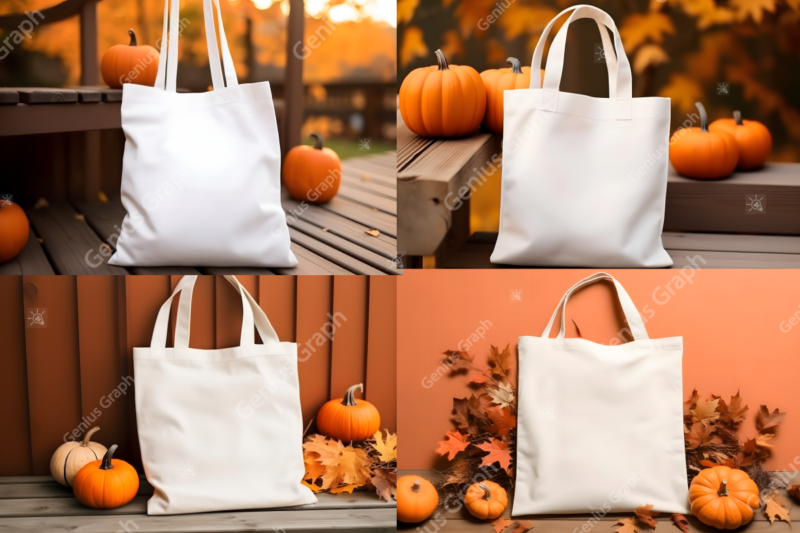 Fall Autumn Tote Bag Mockup Bundle