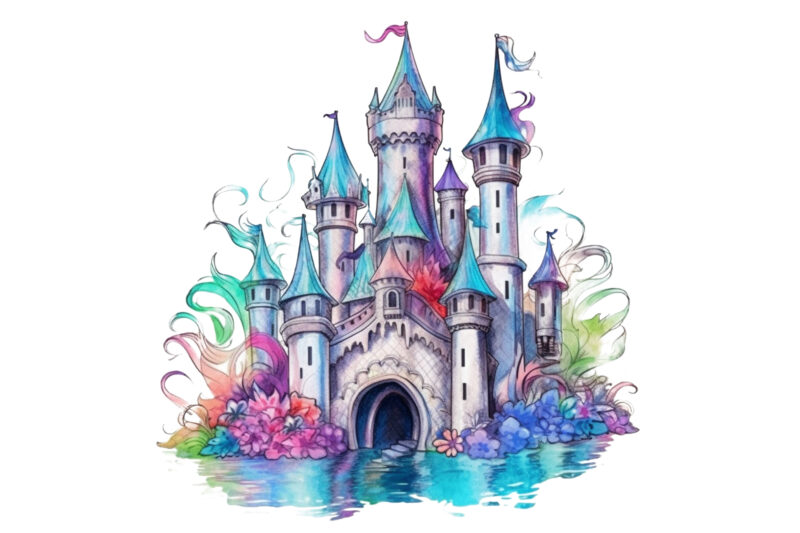 Fairy Castle of Mermaid Clipart