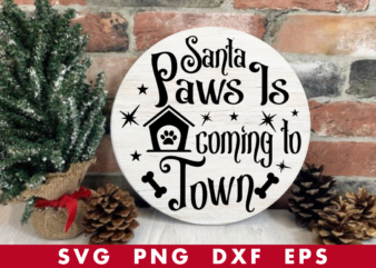 santa paws is coming to town tshirt design