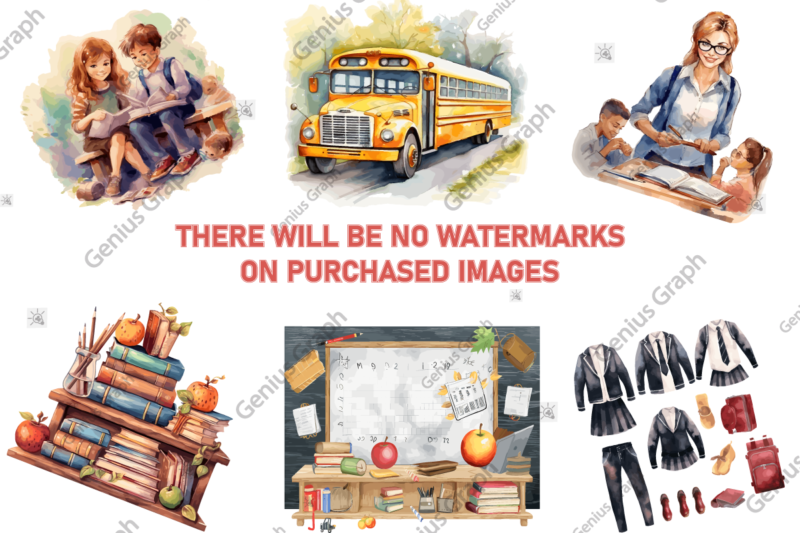 Back to School Sublimation Clipart Bundle