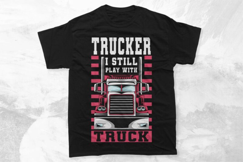 Vintage Truck Driver T-shirt Vector Designs Bundle, American Trucker Graphic T-shirt Collection