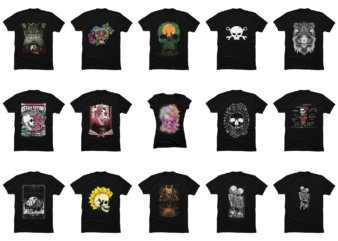 15 Skull Shirt Designs Bundle For Commercial Use Part 4, Skull T-shirt, Skull png file, Skull digital file, Skull gift, Skull download, Skull design DBH