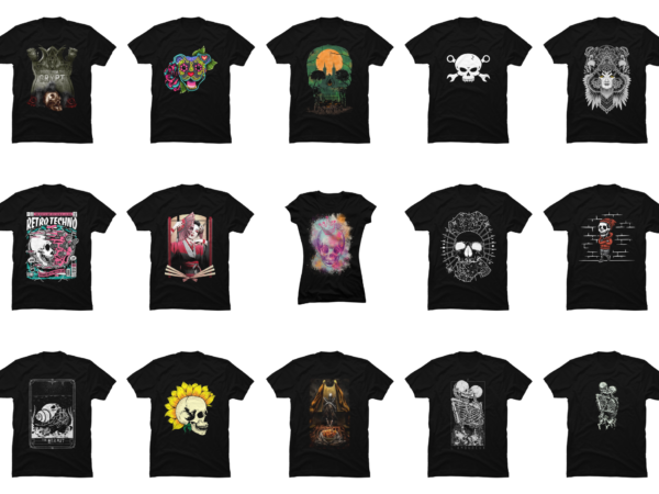 15 skull shirt designs bundle for commercial use part 4, skull t-shirt, skull png file, skull digital file, skull gift, skull download, skull design dbh