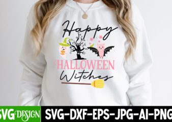 Happy Halloween Witches T-Shirt Design, Happy Halloween Witches Vector T-Shirt Design On Sale, Witches Be Crazy T-Shirt Design, Witches Be Crazy Vector T-Shirt Design, Happy Halloween T-Shirt Design, Happy Halloween