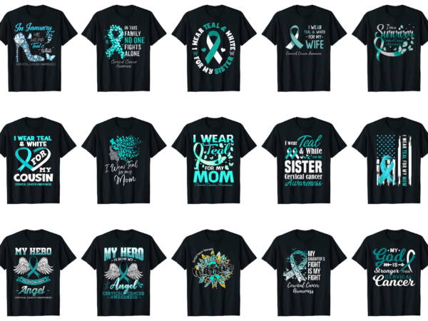 15 cervical cancer awareness shirt designs bundle for commercial use part 5, cervical cancer awareness t-shirt, cervical cancer awareness png file, cervical cancer awareness digital file, cervical cancer awareness gift,