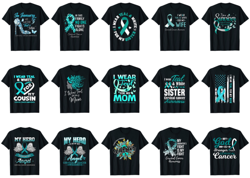 15 Cervical Cancer Awareness Shirt Designs Bundle For Commercial Use Part 5, Cervical Cancer Awareness T-shirt, Cervical Cancer Awareness png file, Cervical Cancer Awareness digital file, Cervical Cancer Awareness gift,