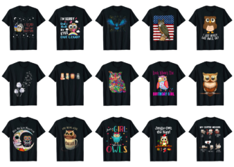 15 Owl Shirt Designs Bundle For Commercial Use Part 3, Owl T-shirt, Owl png file, Owl digital file, Owl gift, Owl download, Owl design