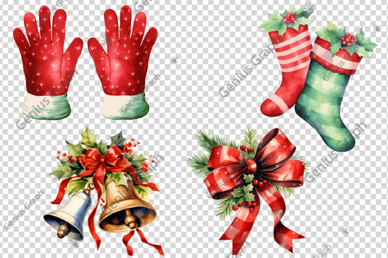 Cozy Christmas Watercolor Sublimation Clipart Bundle