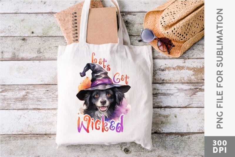 Halloween Witch Dogs Quotes Sublimation Designs Bundle, Witch Dog T-shirt Designs PNG Bundle, Halloween T-shirt Design Pack