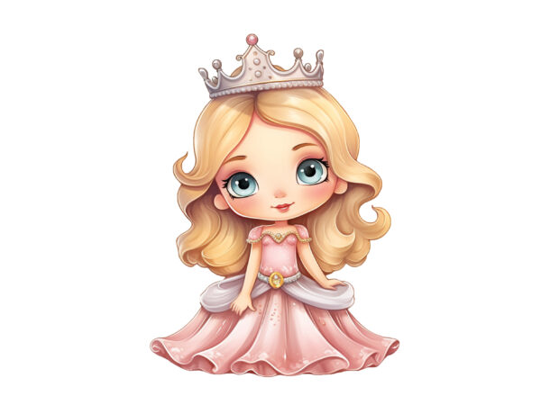 Cute princess sublimation clipart t shirt vector file