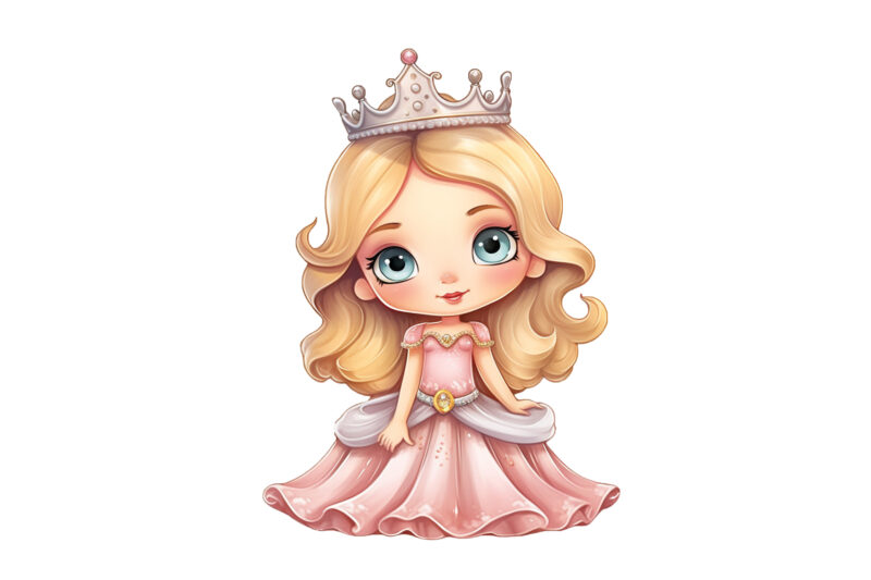 Cute Princess Sublimation Clipart