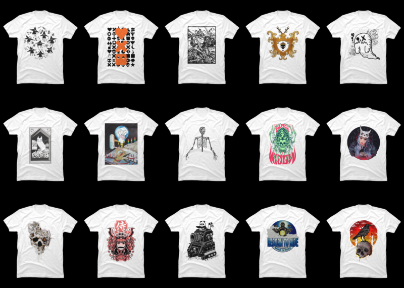 15 Skull Shirt Designs Bundle For Commercial Use Part 5, Skull T-shirt, Skull png file, Skull digital file, Skull gift, Skull download, Skull design DBH