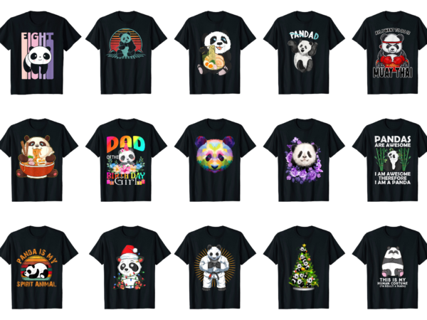 15 panda shirt designs bundle for commercial use part 3, panda t-shirt, panda png file, panda digital file, panda gift, panda download, panda design