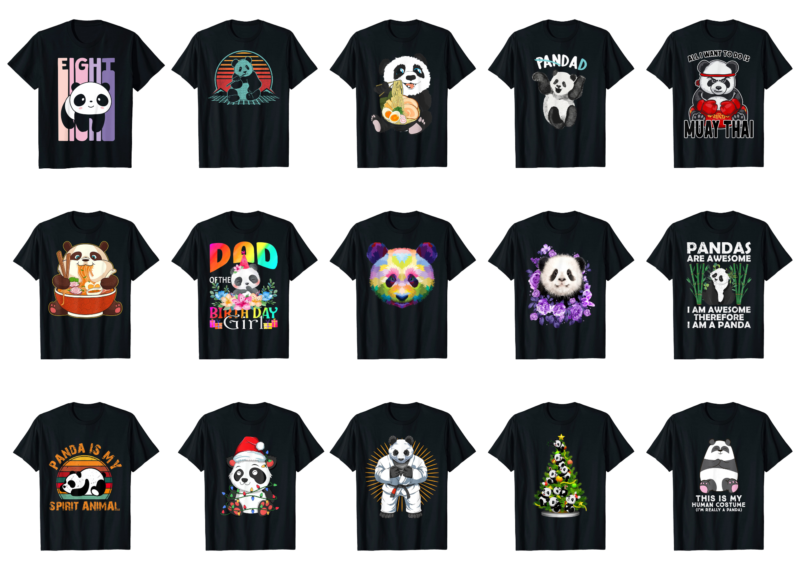 15 Panda Shirt Designs Bundle For Commercial Use Part 3, Panda T-shirt, Panda png file, Panda digital file, Panda gift, Panda download, Panda design