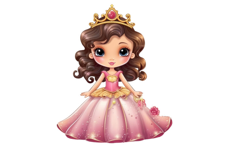 Cute Princess Sublimation Clipart