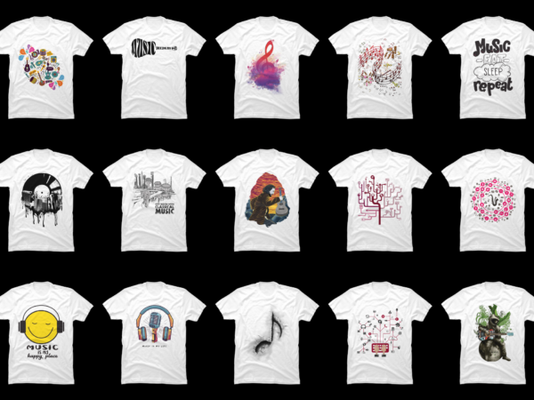 15 music shirt designs bundle for commercial use part 5, music t-shirt, music png file, music digital file, music gift, music download, music design dbh