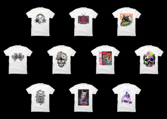 10 Skull Shirt Designs Bundle For Commercial Use Part 6, Skull T-shirt, Skull png file, Skull digital file, Skull gift, Skull download, Skull design DBH