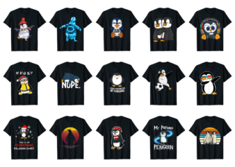 15 Penguin Shirt Designs Bundle For Commercial Use Part 4, Penguin T-shirt, Penguin png file, Penguin digital file, Penguin gift, Penguin download, Penguin design