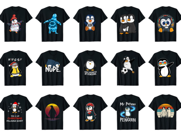 15 penguin shirt designs bundle for commercial use part 4, penguin t-shirt, penguin png file, penguin digital file, penguin gift, penguin download, penguin design