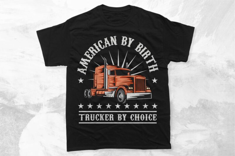 Vintage Truck Driver T-shirt Vector Designs Bundle, American Trucker Graphic T-shirt Collection
