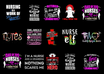 15 Nurse Shirt Designs Bundle For Commercial Use Part 2, Nurse T-shirt, Nurse png file, Nurse digital file, Nurse gift, Nurse download, Nurse design DBH