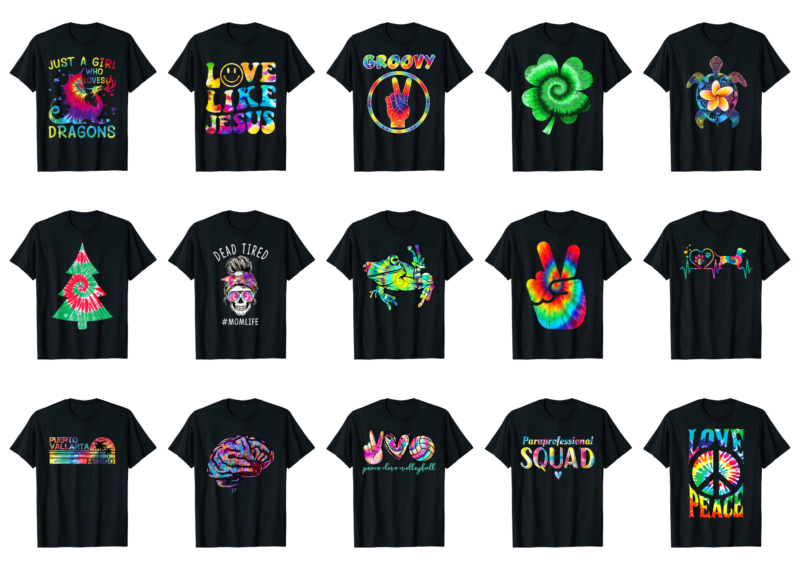 15 Tie dye Shirt Designs Bundle For Commercial Use Part 4, Tie dye T-shirt, Tie dye png file, Tie dye digital file, Tie dye gift, Tie dye download, Tie dye design