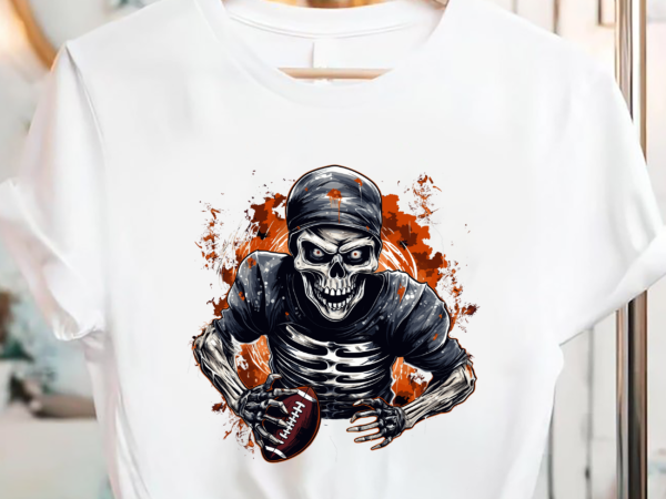 American football skeleton halloween t shirt vector