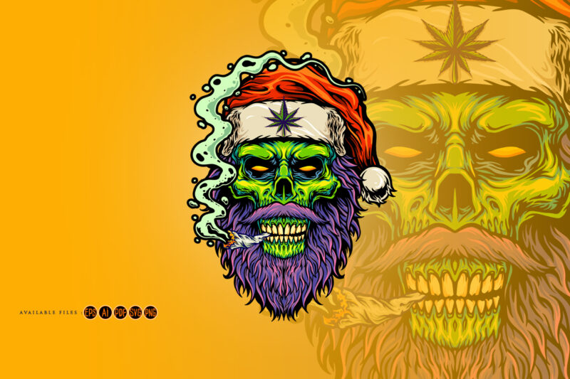 Zombie santa claus gets high cannabis christmas nightmare