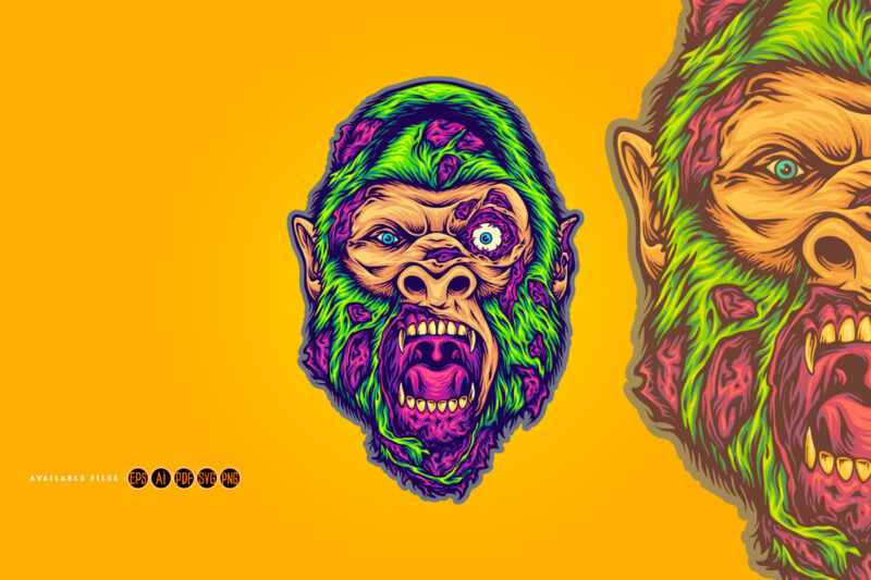 Fright night scary monkey head monster zombie