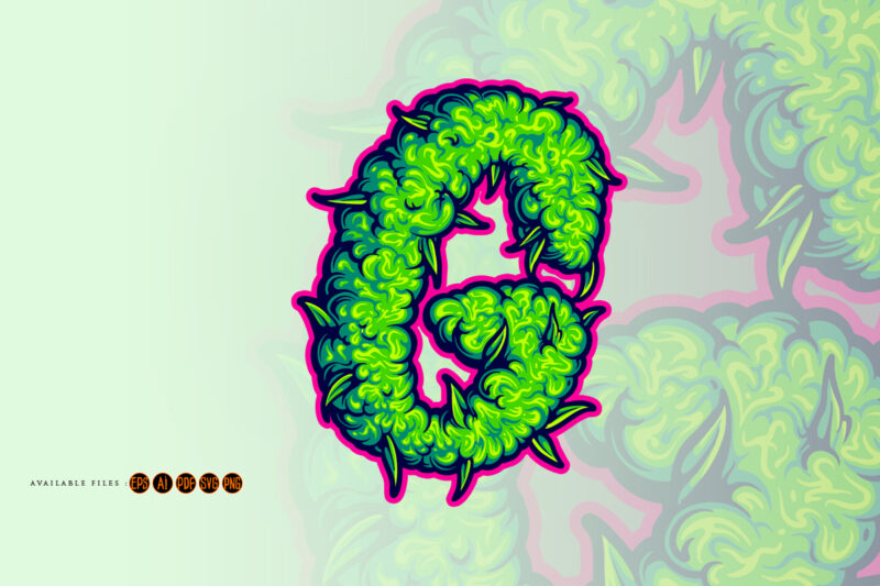 Letter G with cannabis unique twist marijuana monogram