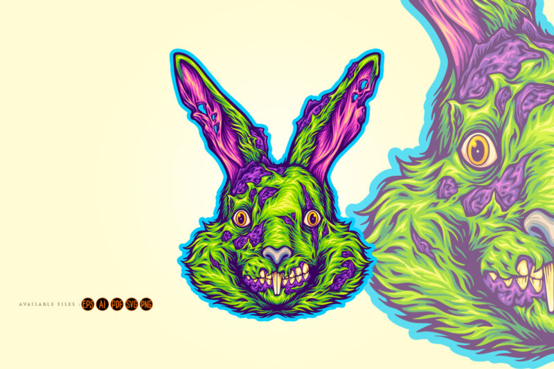 Fright cute bunny monster zombie
