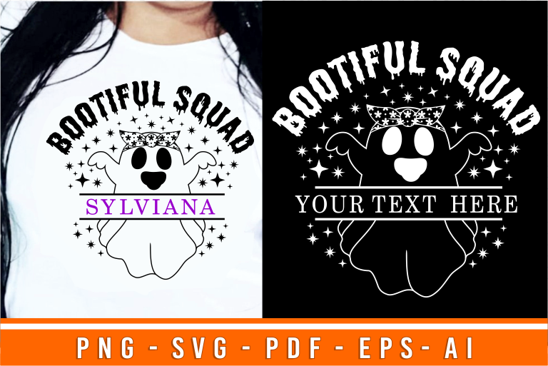 Bootiful Squad, Funny Halloween T shirt SVG Design Vector, Cute Halloween Sublimation Designs