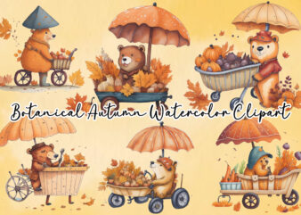 Botanical Autumn Watercolor Clipar