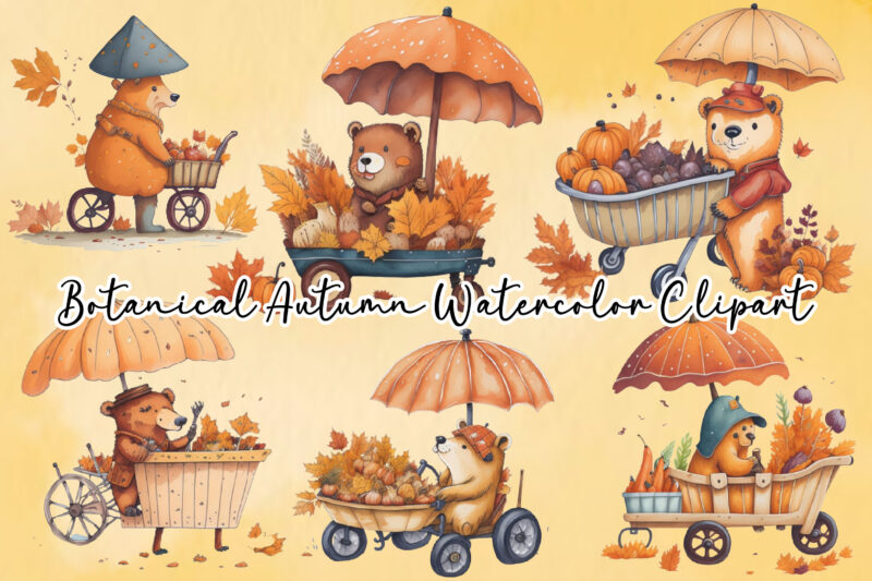 Botanical Autumn Watercolor Clipar