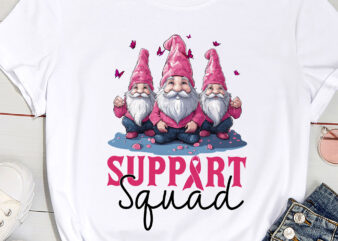 Breast Cancer Awareness Shirt For Women Gnomes Support Squad PC