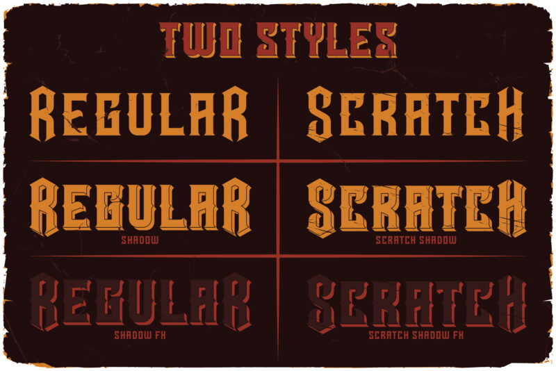 Hell Rider Font and 10 t-shirt designs