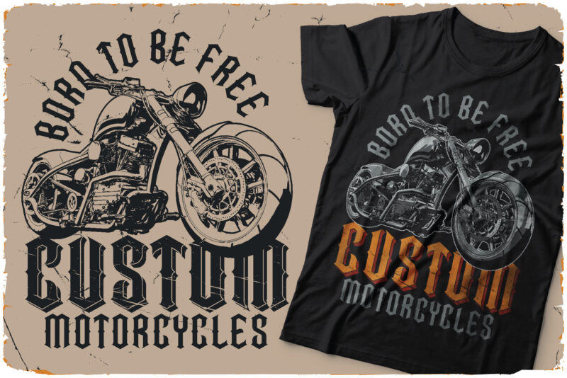 Hell Rider Font and 10 t-shirt designs