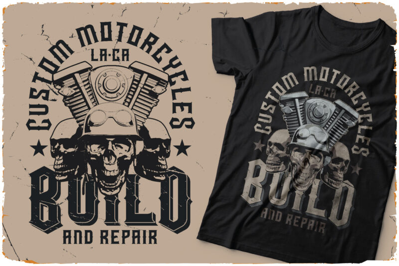 Hell Rider Font and 10 t-shirt designs