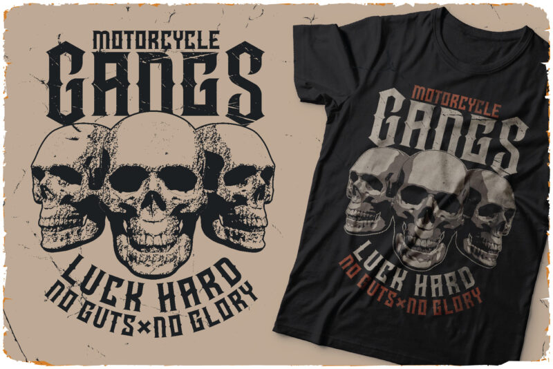 Hell Rider Font and 10 t-shirt designs