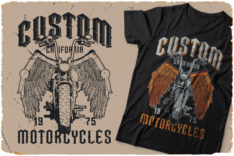 Hell Rider Font and 10 t-shirt designs