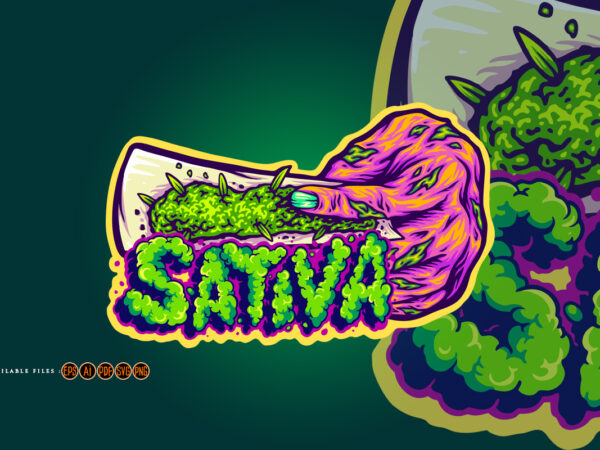 Cannabis zombie hand journey with sativa lettering t shirt vector file Cannabis zombie hand journey with sativa lettering t shirt vector file