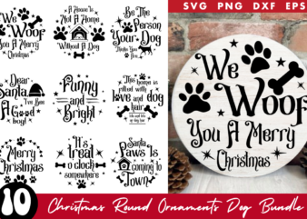 Christmas Round Dog Svg Bundle,Christmas Round Dog tshirt Bundle