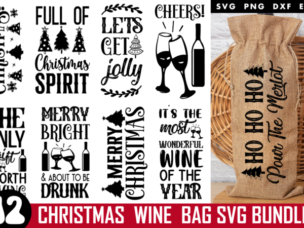 Retro christmas svg bundle, christmas t-shirt bundle,christmas wine bag