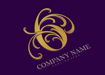 Classic glam luxury number 6 monogram letter logo t shirt vector file