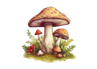 Cottagecore Retro Mushroom Clipart