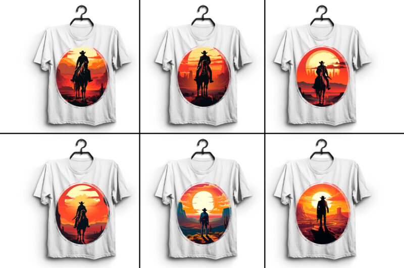 Cowboy T-Shirt Graphic illustration Bundle - Buy t-shirt designs
