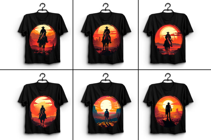 Cowboy T-Shirt Graphic illustration Bundle - Buy t-shirt designs