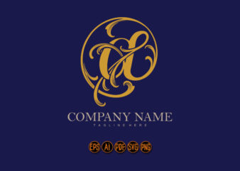 Crafting elegance luxury classic At Sign monogram logo t shirt vector file