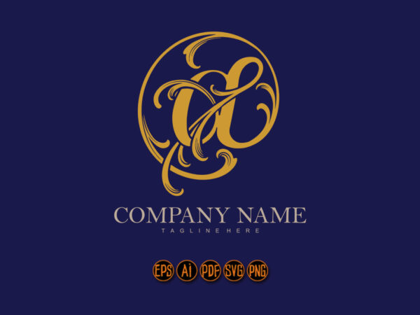 Crafting elegance luxury classic at sign monogram logo t shirt vector file